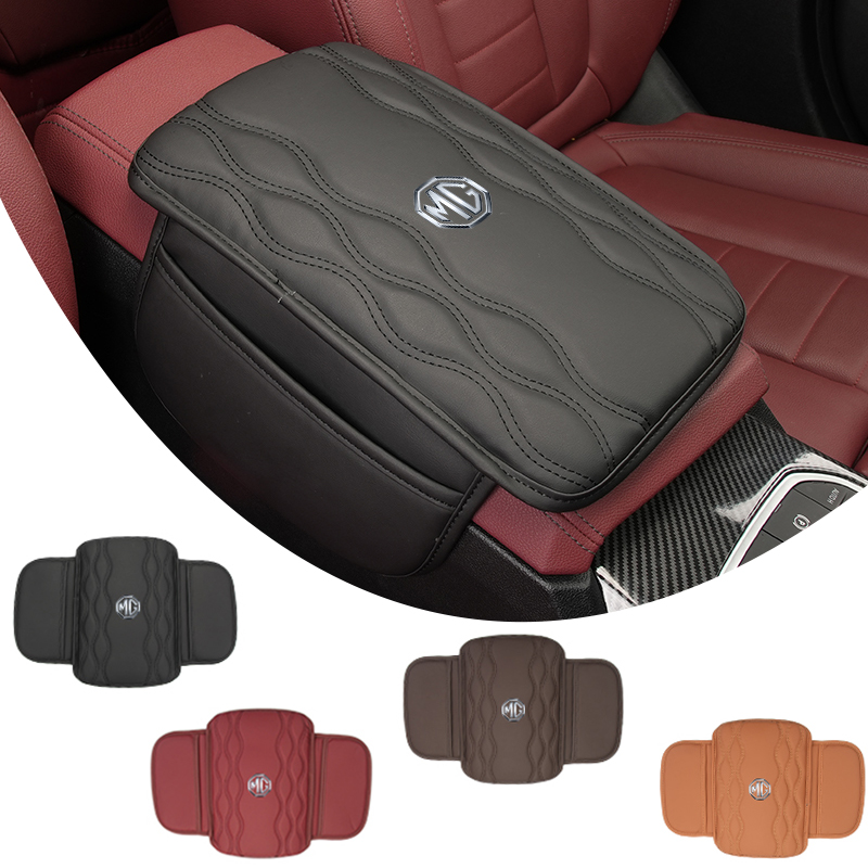 Car Trunk Organizer - Car Armrest Cushion Leather Console Storage