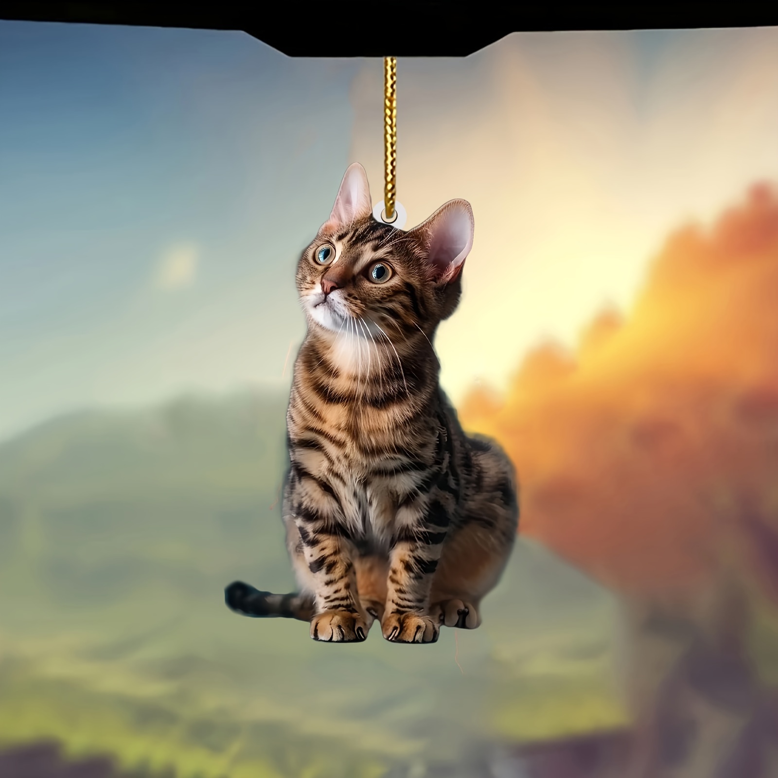 Car Accessories Walmart - 3pcs 2D Flat Cat Acrylic Pendant