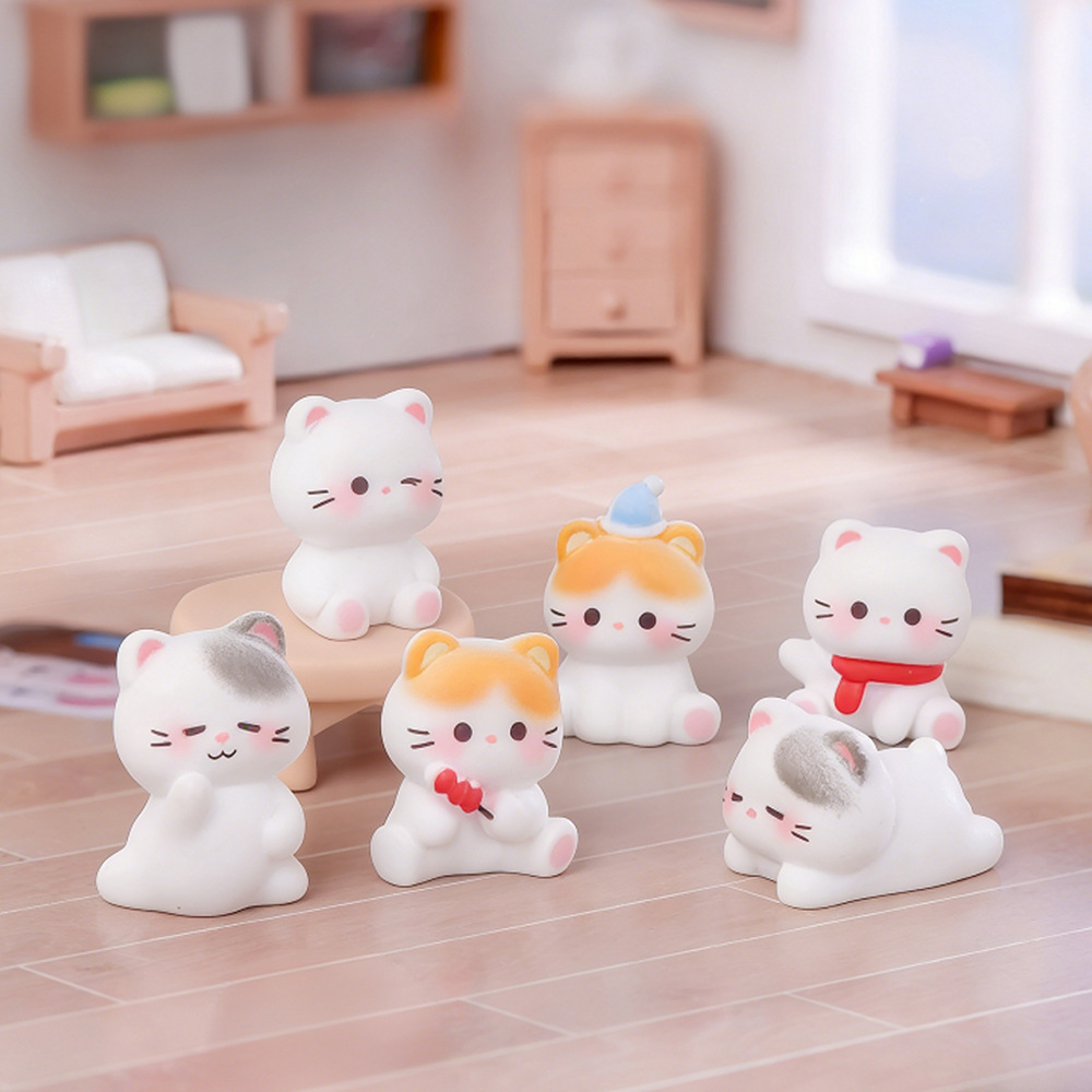 6pcs Cute Cat Resin Figurines  - Car Accessories Walmart recension och pris