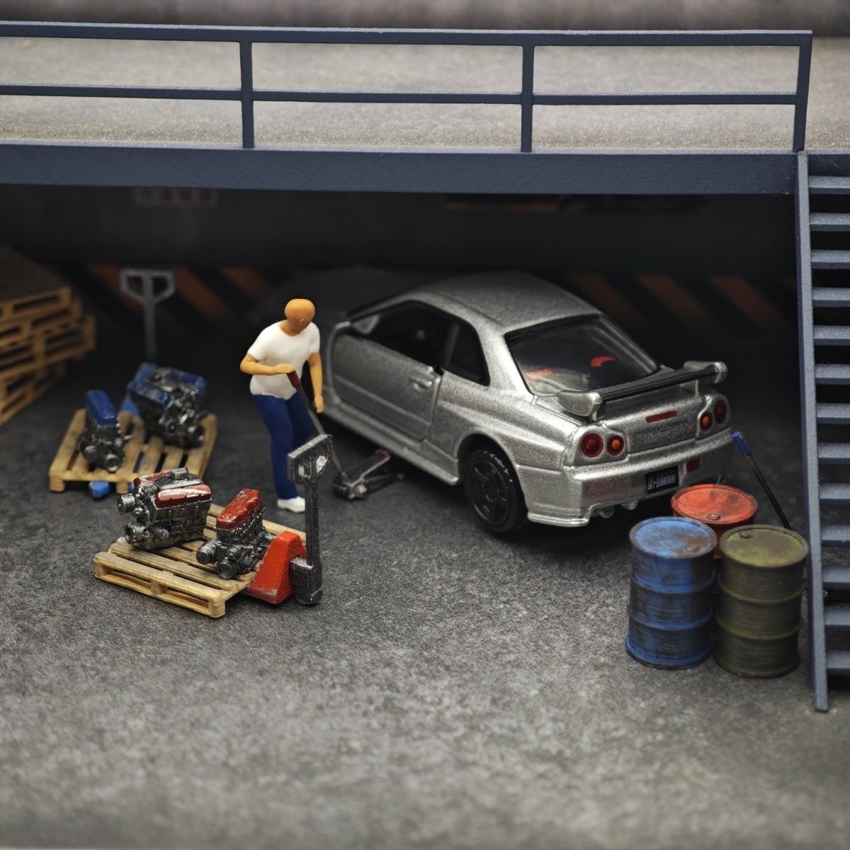 1:64 Car Model Repair Shop Sce - Car Accessories Decoration recension och pris