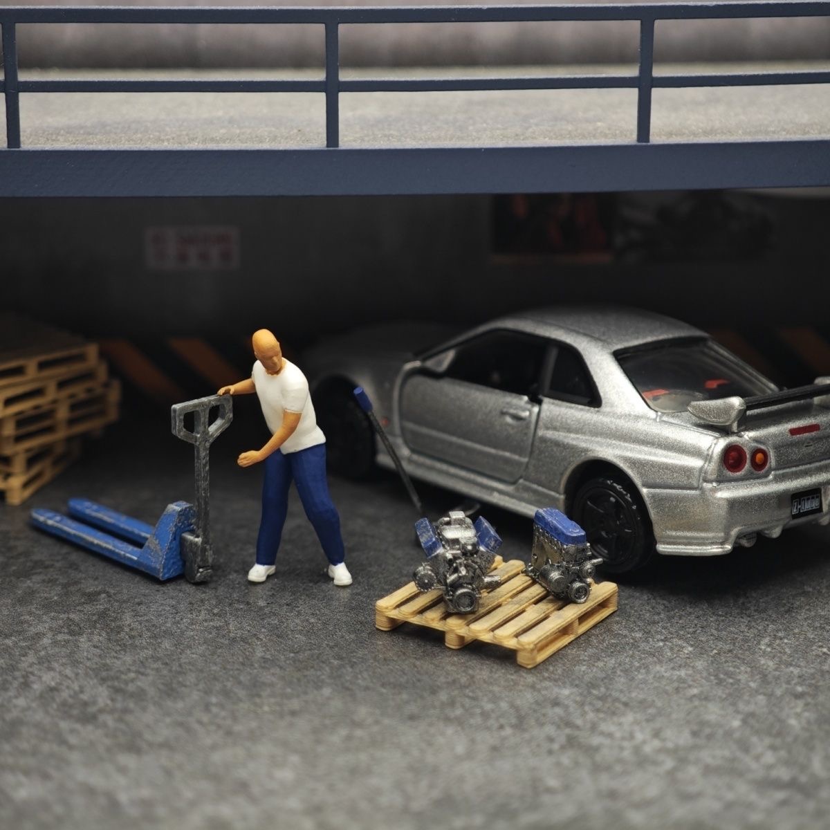 1:64 Car Model Repair Shop Sce - Car Accessories Decoration recension och pris